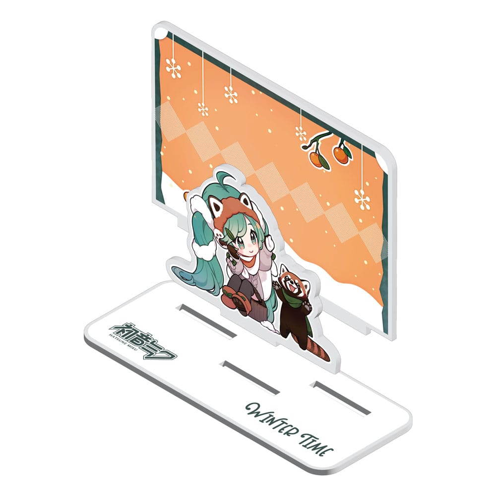 Hatsune Miku Acryl Figurenaufsteller aus Acryl Miku and Red Panda (Winter Time) 11 cm Acryl Stand Yokina