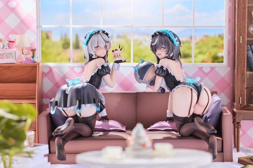 Snowbreak Containment Zone PVC Statuen 2er-Pack 1/6 Cherno & Meursault Apprentice Maid Ver. Deluxe Edition 19 cm Scalefiguren Yokina