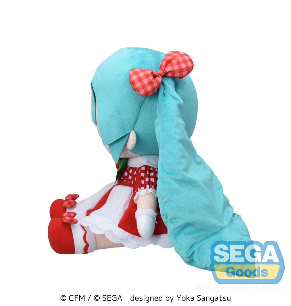 Character Vocal Series 01: Hatsune Miku Fuwa Petit Plüschfigur Hatsune Miku x Love and Berry Dress Up and Dance! Lovely Strawberry 40 cm Plüschtier Yokina