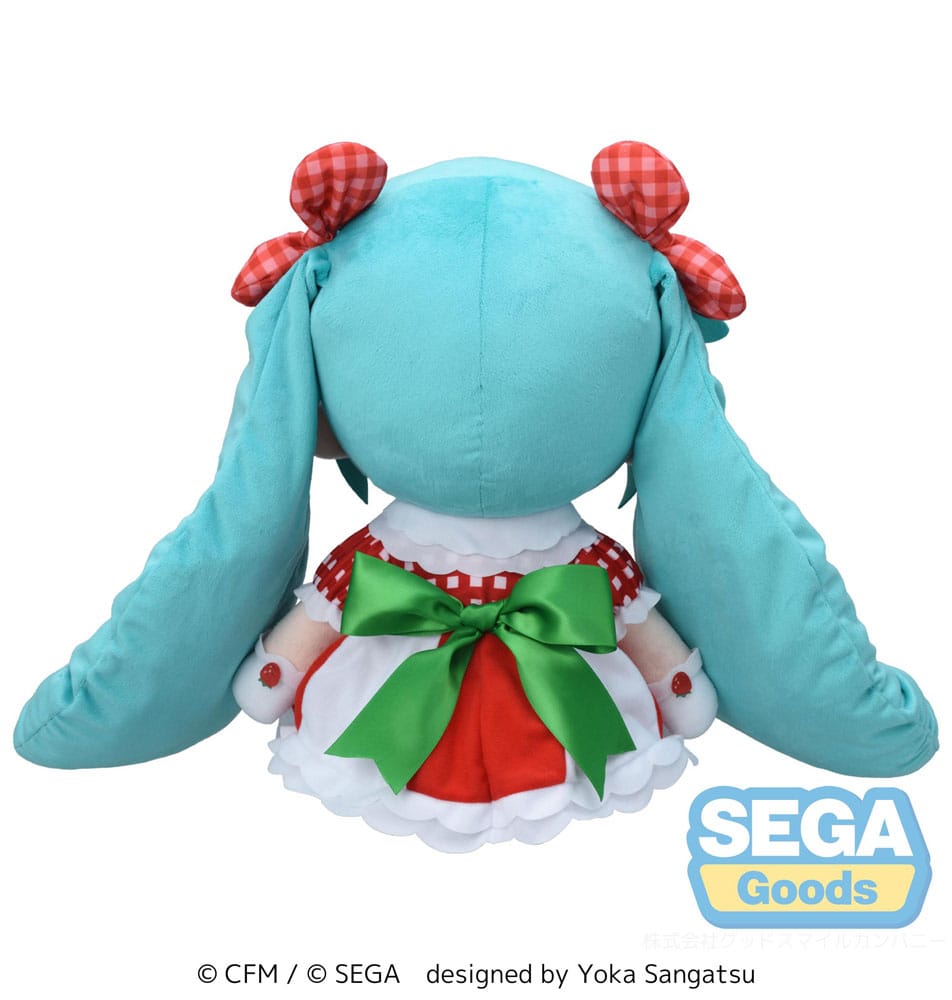 Character Vocal Series 01: Hatsune Miku Fuwa Petit Plüschfigur Hatsune Miku x Love and Berry Dress Up and Dance! Lovely Strawberry 40 cm Plüschtier Yokina