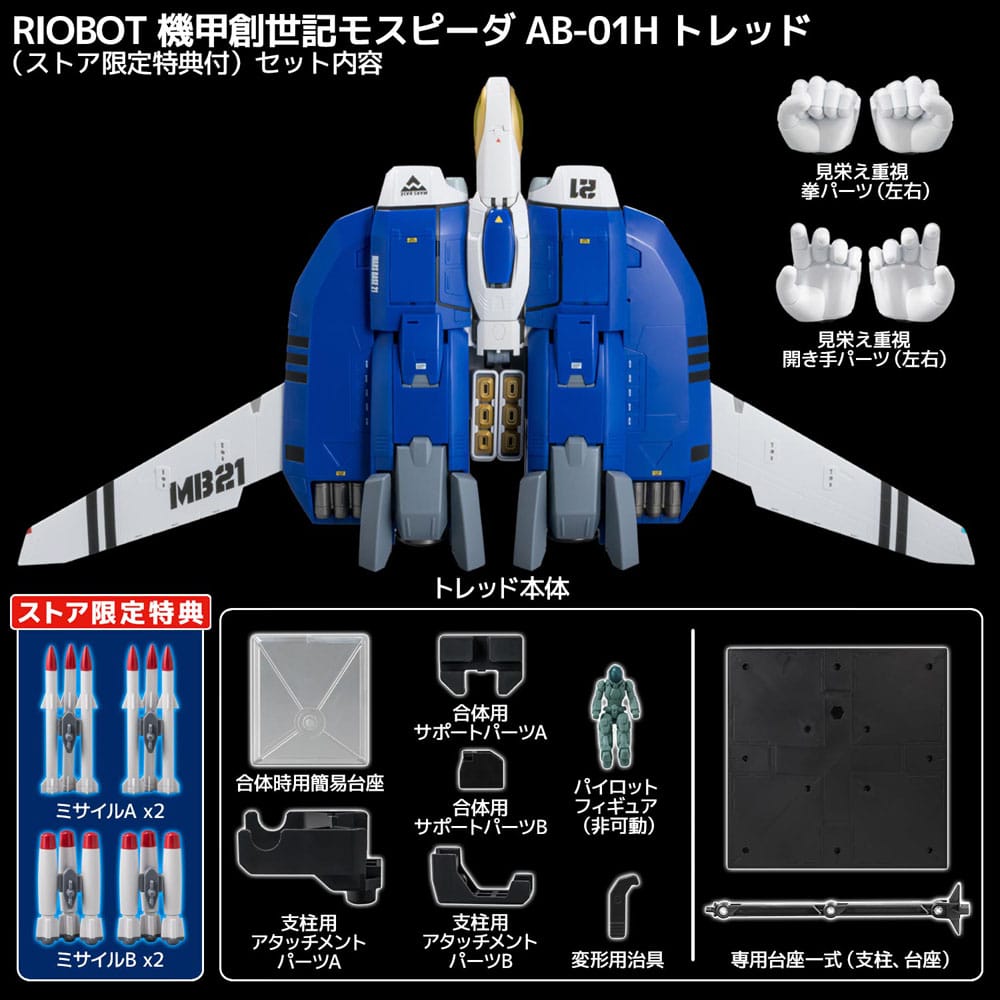 Genesis Climber Mospeada Riobot Diecast Actionfigur 1/48 148 AB-01H Tread 30 cm Figmas Yokina
