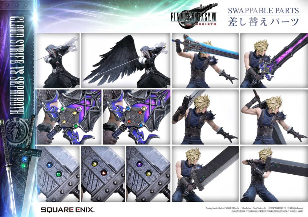 Final Fantasy VII Rebirth Masterline Statuen 2er-Pack 1/4 Cloud Strife vs Sephiroth 69 cm Scalefiguren Yokina