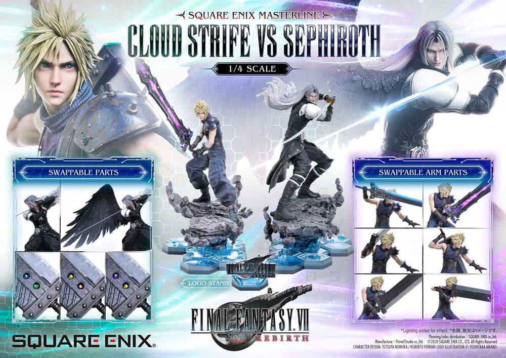 Final Fantasy VII Rebirth Masterline Statuen 2er-Pack 1/4 Cloud Strife vs Sephiroth 69 cm Scalefiguren Yokina