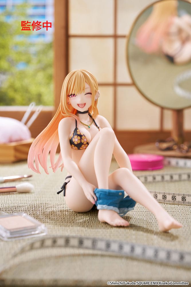 My Dress-Up Darling PVC Statue Desktop Cute Figure Marin Kitagawa Measured Swimsuit Ver. 13 cm Prizefiguren Yokina