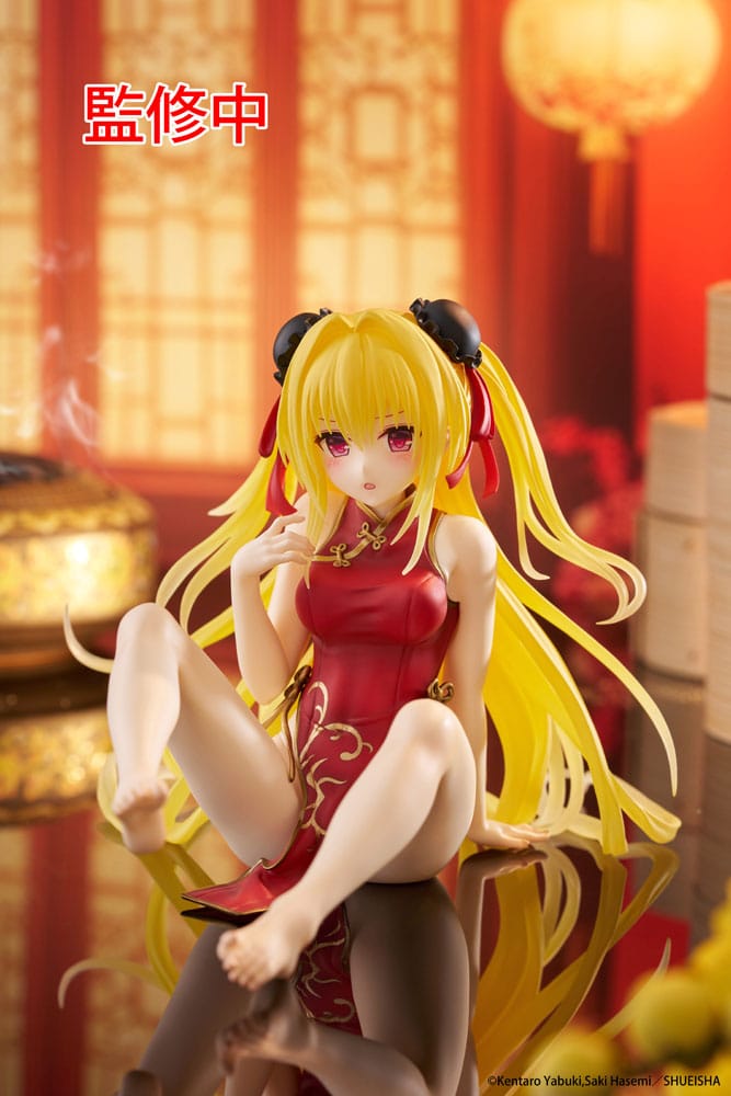 To Love Ru Darkness PVC Statue Desktop Cute Figure Golden Darkness (Chinese Dress Ver.) 13 cm Prizefiguren Yokina