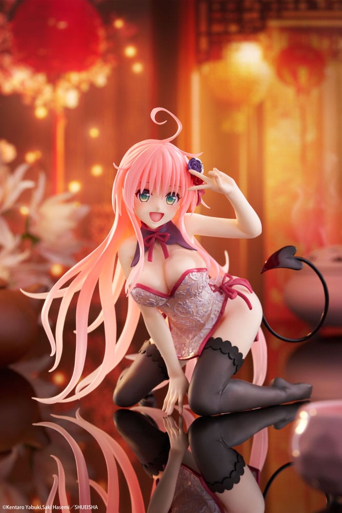To Love-Ru Darkness PVC Statue Desktop Cute Figure Lala Chinese Dress Ver. 13 cm Prizefiguren Yokina