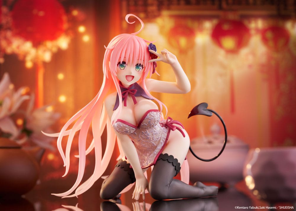 To Love-Ru Darkness PVC Statue Desktop Cute Figure Lala Chinese Dress Ver. 13 cm Prizefiguren Yokina