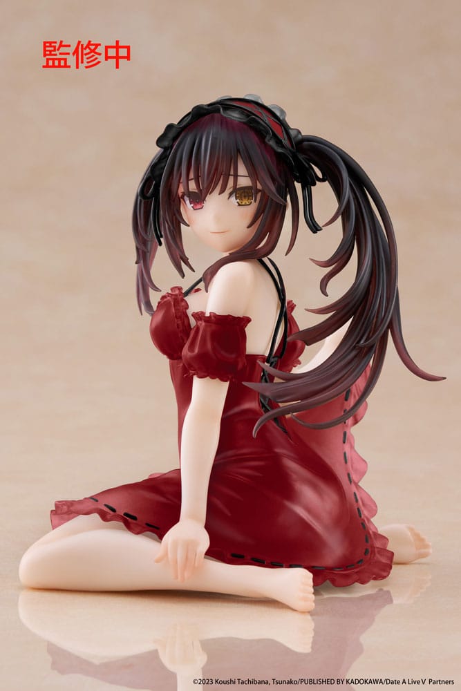 Date A Live V PVC Statue Desktop Cute Figure Kurumi Tokisaki Nightwear Ver. Renewal 13 cm Prizefiguren Yokina