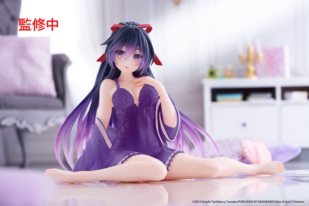 Date A Live V PVC Statue Desktop Cute Figure Tohka Yatogami Nightwear Ver. Renewal 13 cm Prizefiguren Yokina