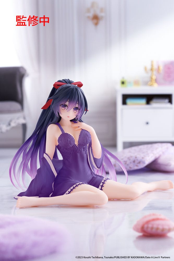 Date A Live V PVC Statue Desktop Cute Figure Tohka Yatogami Nightwear Ver. Renewal 13 cm Prizefiguren Yokina