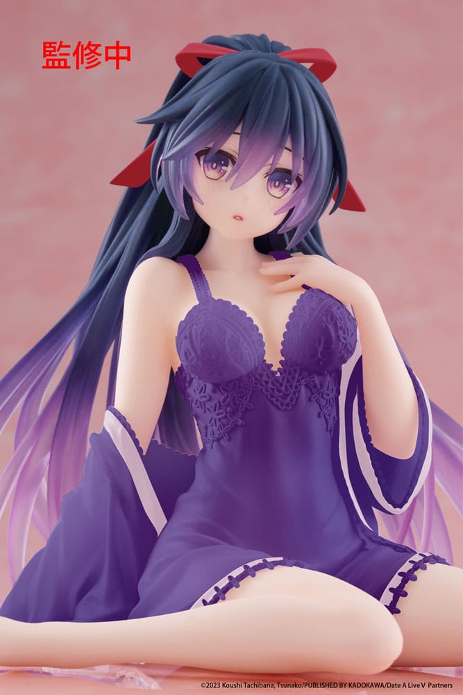 Date A Live V PVC Statue Desktop Cute Figure Tohka Yatogami Nightwear Ver. Renewal 13 cm Prizefiguren Yokina