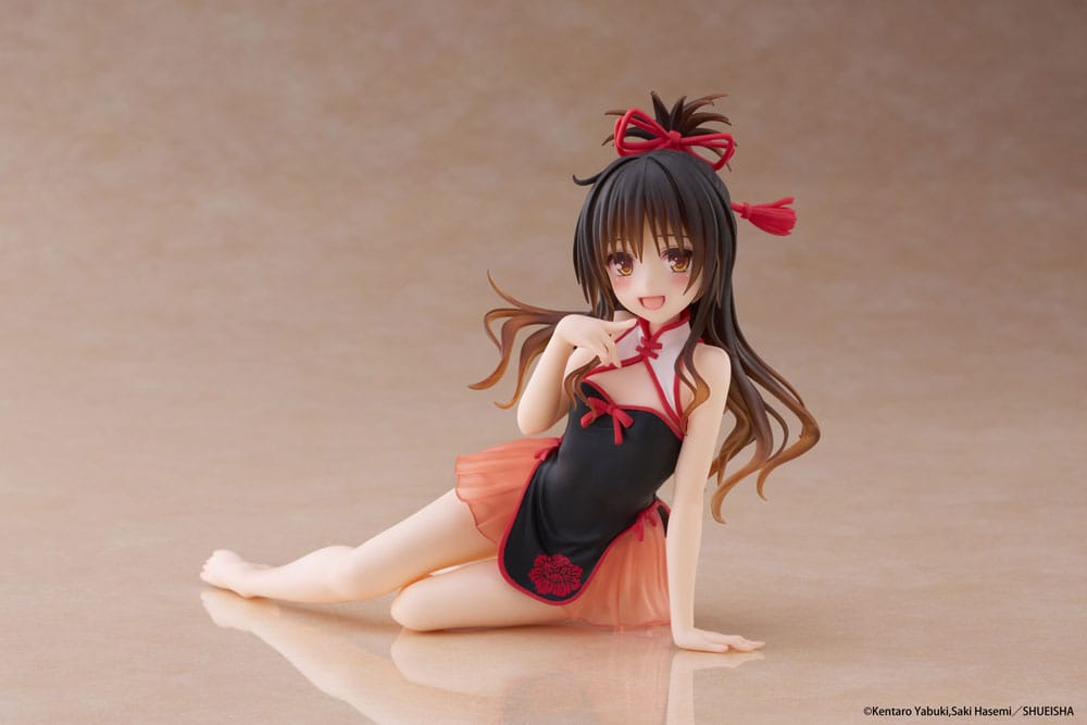 To Love-Ru Darkness PVC Statue Desktop Cute Figure Mikan Yuki Chinese Dress Ver. 13 cm Prizefiguren Yokina