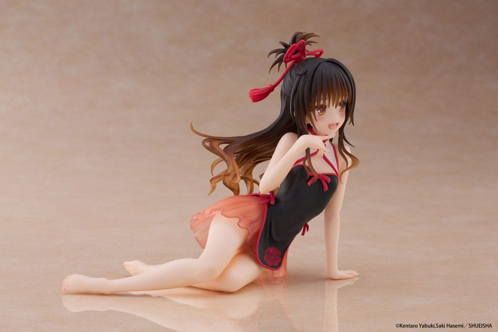 To Love-Ru Darkness PVC Statue Desktop Cute Figure Mikan Yuki Chinese Dress Ver. 13 cm Prizefiguren Yokina