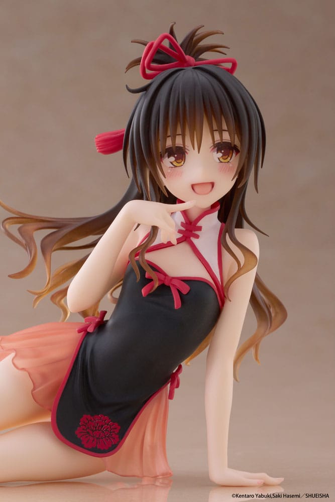 To Love-Ru Darkness PVC Statue Desktop Cute Figure Mikan Yuki Chinese Dress Ver. 13 cm Prizefiguren Yokina