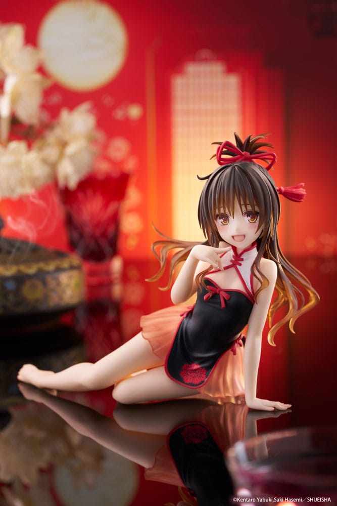 To Love-Ru Darkness PVC Statue Desktop Cute Figure Mikan Yuki Chinese Dress Ver. 13 cm Prizefiguren Yokina