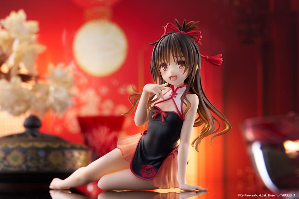 To Love-Ru Darkness PVC Statue Desktop Cute Figure Mikan Yuki Chinese Dress Ver. 13 cm Prizefiguren Yokina