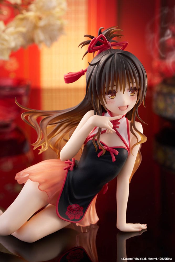 To Love-Ru Darkness PVC Statue Desktop Cute Figure Mikan Yuki Chinese Dress Ver. 13 cm Prizefiguren Yokina