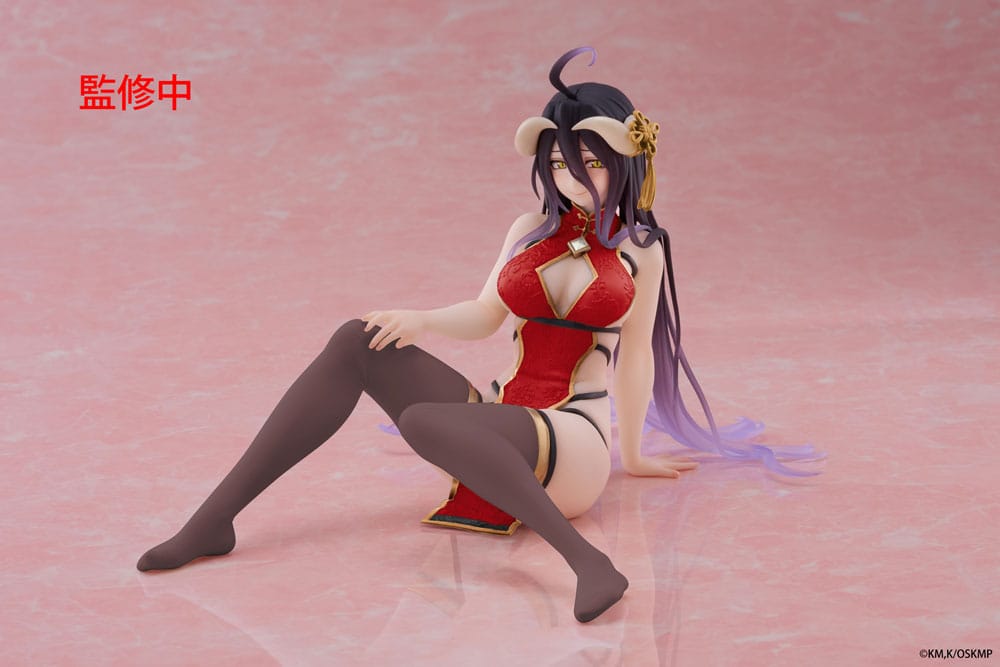 Overlord PVC Statue Desktop Cute Figure Albedo Chinese Dress Ver. Renewal 13 cm Prizefiguren Yokina