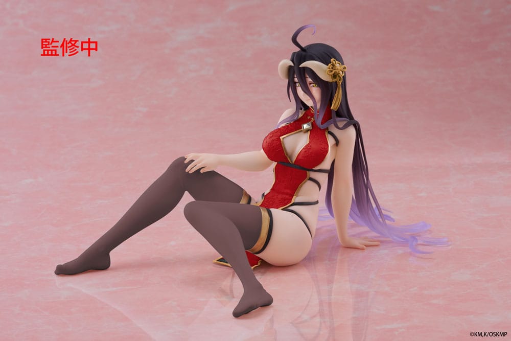 Overlord PVC Statue Desktop Cute Figure Albedo Chinese Dress Ver. Renewal 13 cm Prizefiguren Yokina
