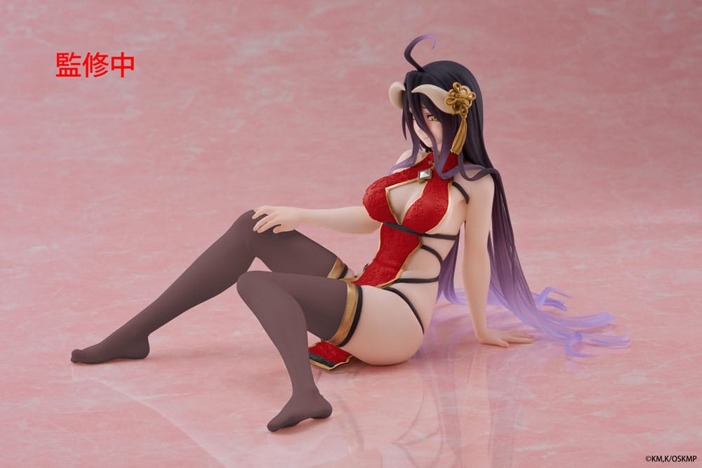 Overlord PVC Statue Desktop Cute Figure Albedo Chinese Dress Ver. Renewal 13 cm Prizefiguren Yokina
