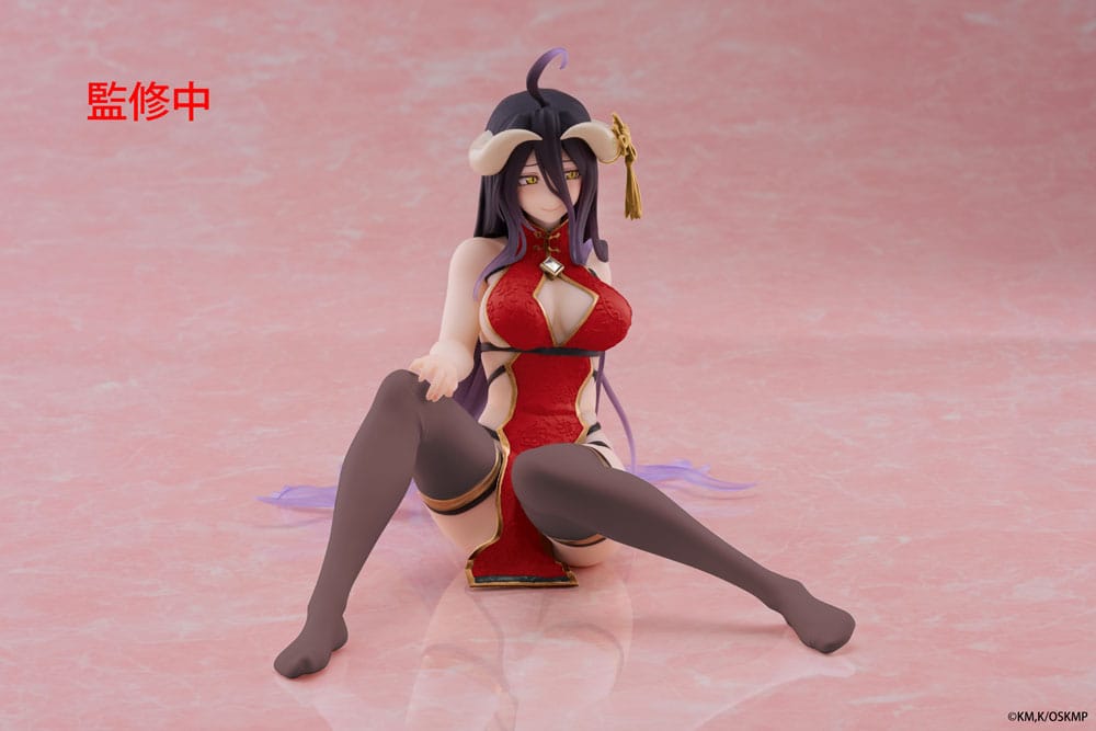 Overlord PVC Statue Desktop Cute Figure Albedo Chinese Dress Ver. Renewal 13 cm Prizefiguren Yokina