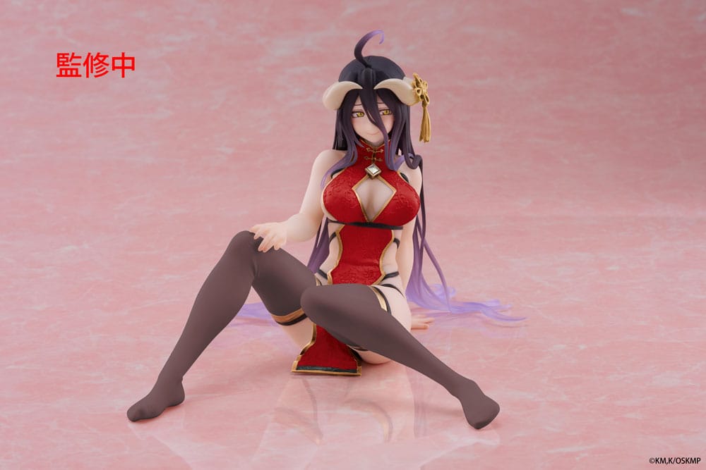 Overlord PVC Statue Desktop Cute Figure Albedo Chinese Dress Ver. Renewal 13 cm Prizefiguren Yokina