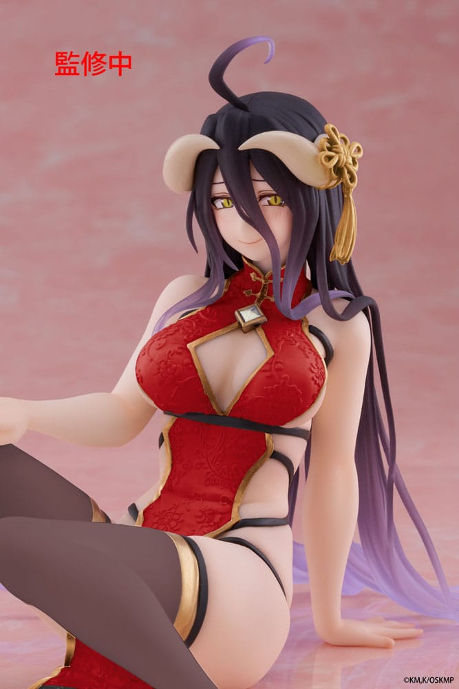 Overlord PVC Statue Desktop Cute Figure Albedo Chinese Dress Ver. Renewal 13 cm Prizefiguren Yokina