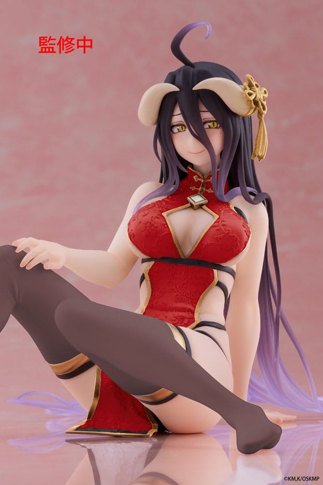 Overlord PVC Statue Desktop Cute Figure Albedo Chinese Dress Ver. Renewal 13 cm Prizefiguren Yokina