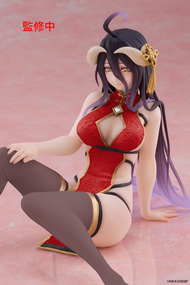 Overlord PVC Statue Desktop Cute Figure Albedo Chinese Dress Ver. Renewal 13 cm Prizefiguren Yokina