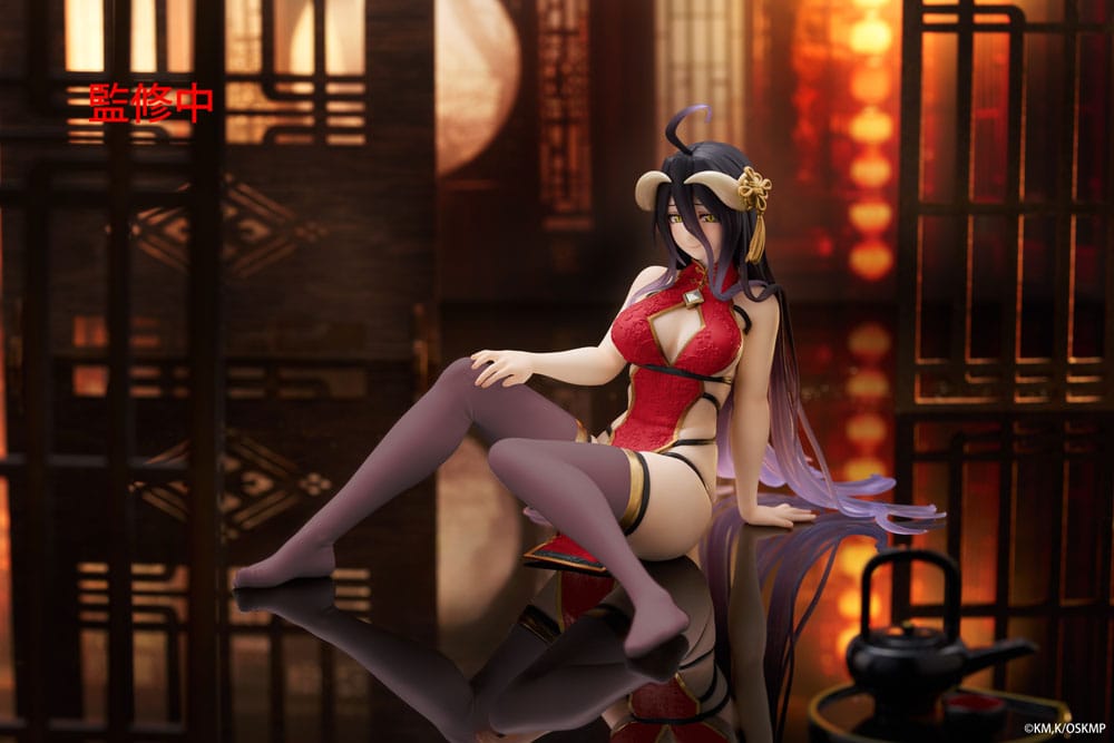 Overlord PVC Statue Desktop Cute Figure Albedo Chinese Dress Ver. Renewal 13 cm Prizefiguren Yokina