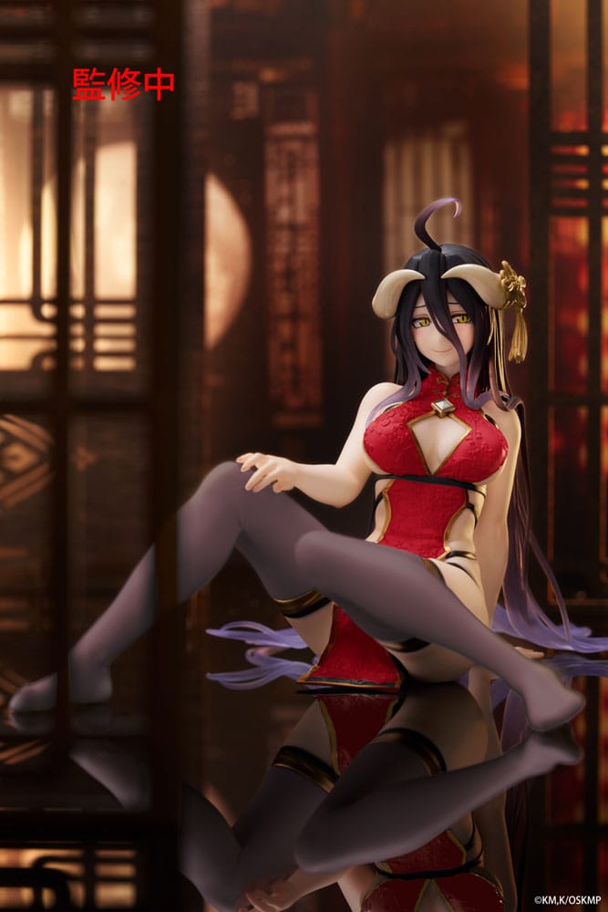 Overlord PVC Statue Desktop Cute Figure Albedo Chinese Dress Ver. Renewal 13 cm Prizefiguren Yokina