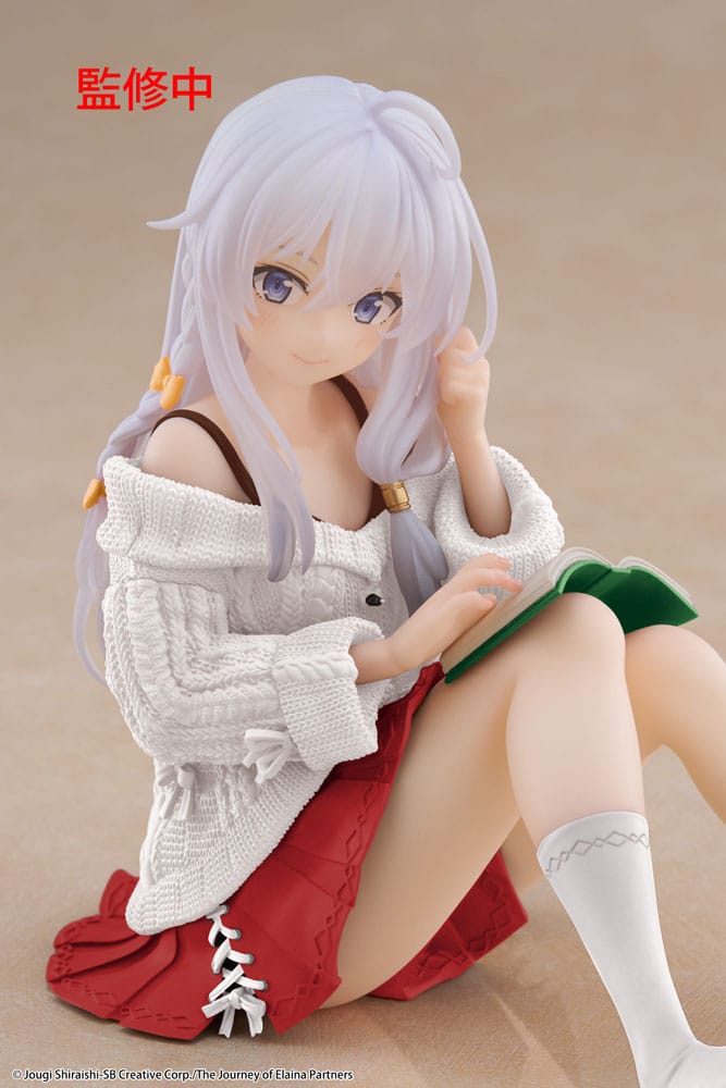 Wandering Witch: The Journey of Elaina PVC Statue Desktop Cute Figure Elaina Casual Clothes Ver. Renewal 13 cm Prizefiguren Yokina