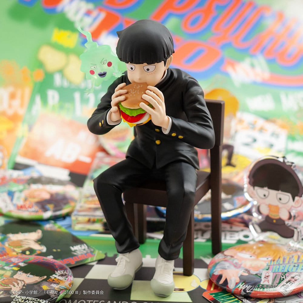 Mob Psycho 100 III x Bunbougu Cafe 2022 PVC Statue Shigeo Kageyama & Ekubo 13 cm Prizefiguren Yokina