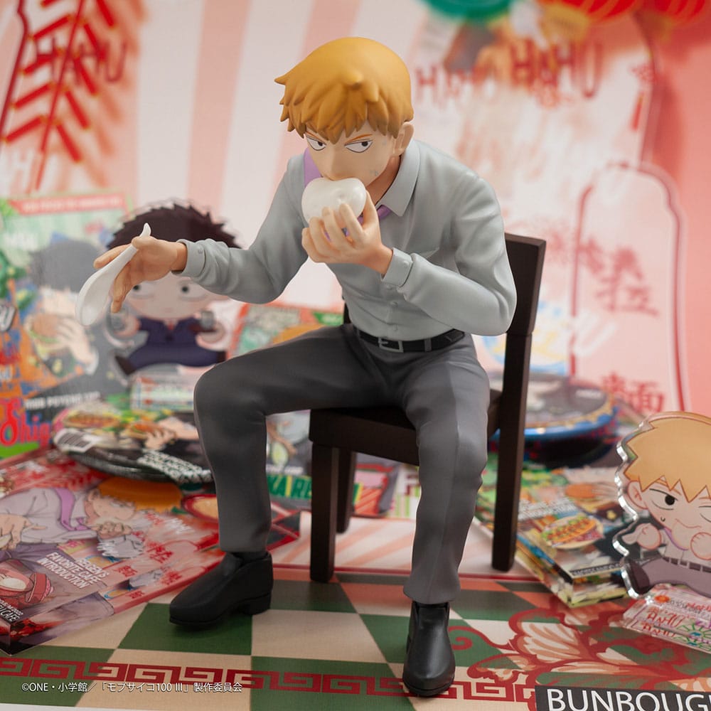 Mob Psycho 100 III x Bunbougu Cafe 2022 PVC Statue Arataka Reigen 14 cm Prizefiguren Yokina