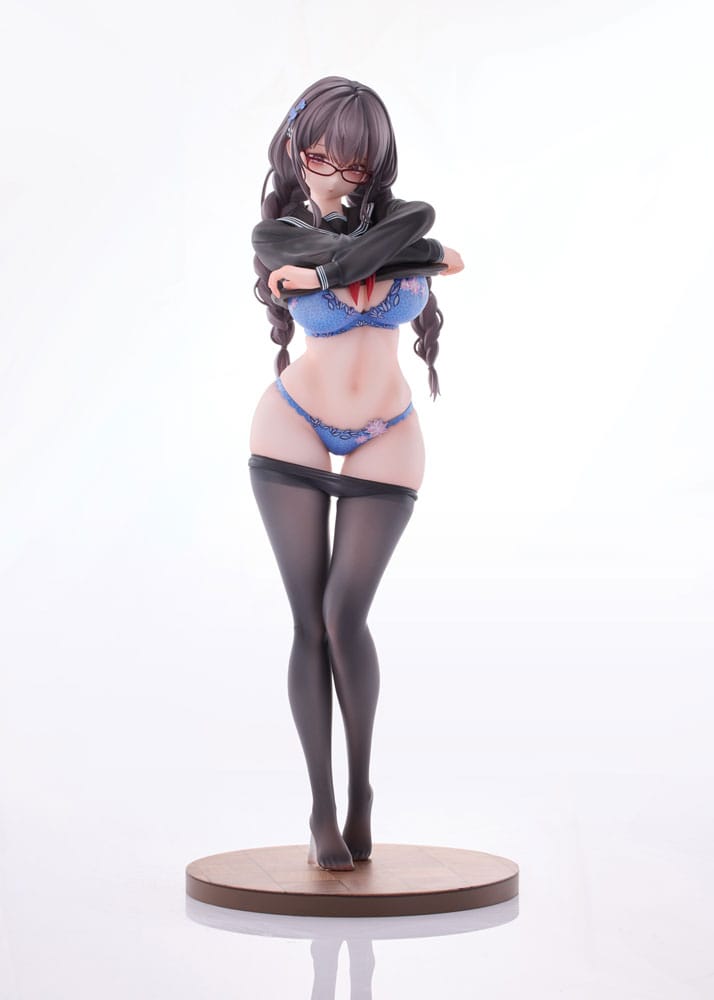 Original Character PVC Statue 1/6 Gap Glasses Girl Who Doesn't Want To Take Physical Education Class 28 cm Scalefiguren Yokina